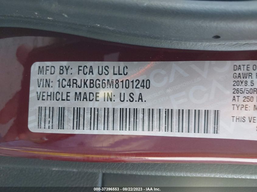 2021 JEEP GRAND CHEROKEE L LIMITED - 1C4RJKBG6M8101240