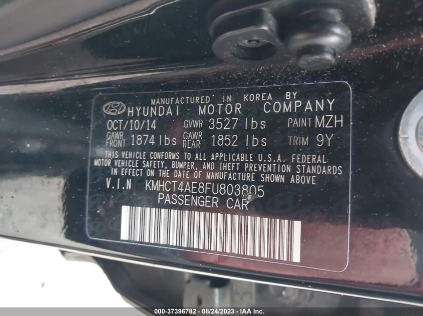 2015 HYUNDAI ACCENT GLS - KMHCT4AE8FU803805