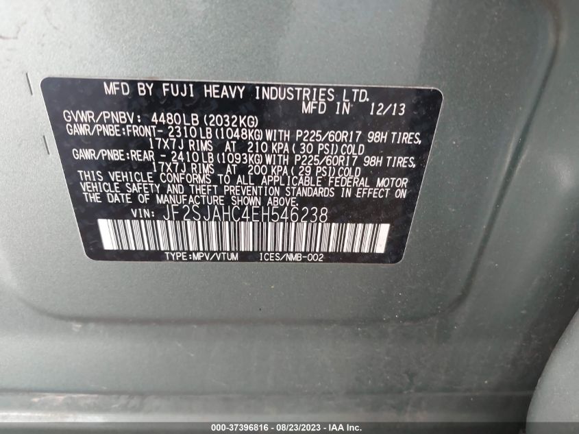 2014 SUBARU FORESTER 2.5I LIMITED - JF2SJAHC4EH546238