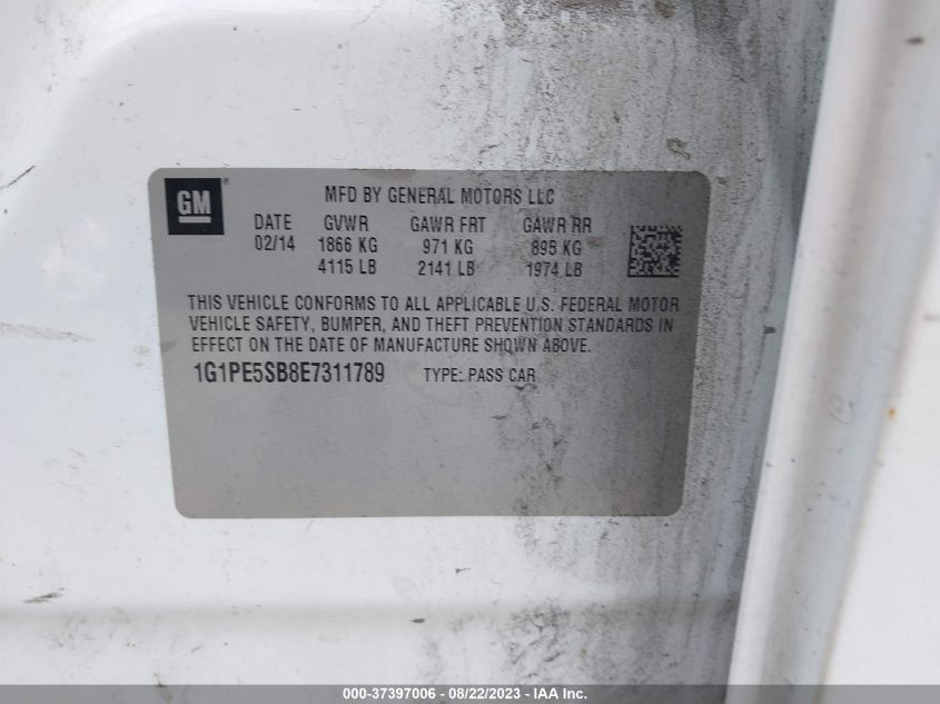 2014 CHEVROLET CRUZE 2LT - 1G1PE5SB8E7311789