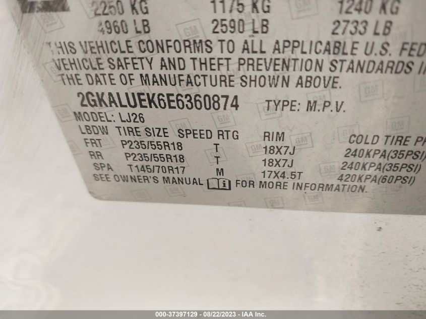 2014 GMC TERRAIN DENALI - 2GKALUEK6E6360874