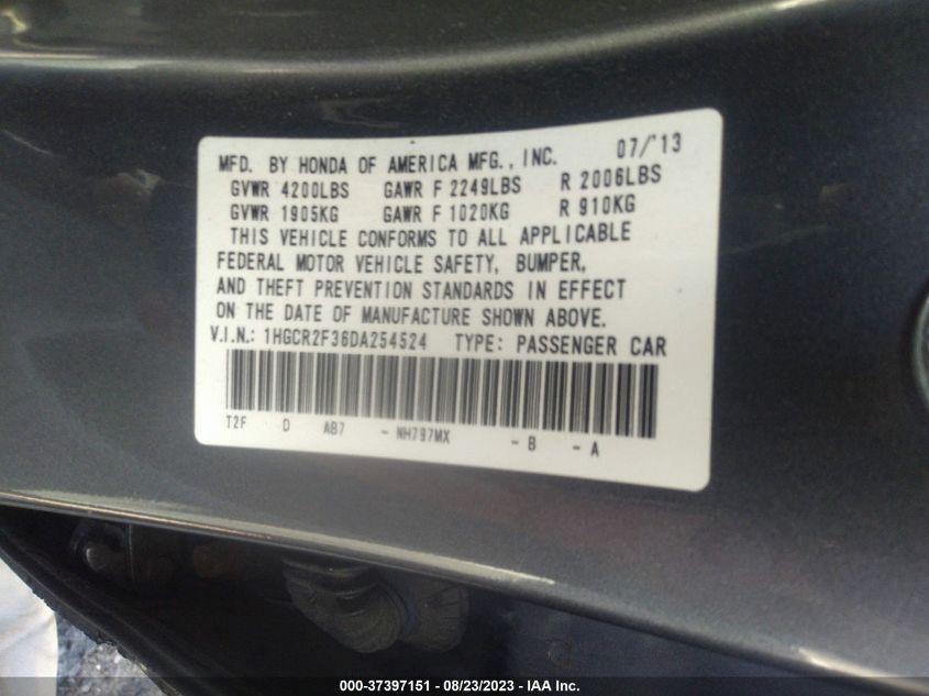 2013 HONDA ACCORD SDN LX - 1HGCR2F36DA254524