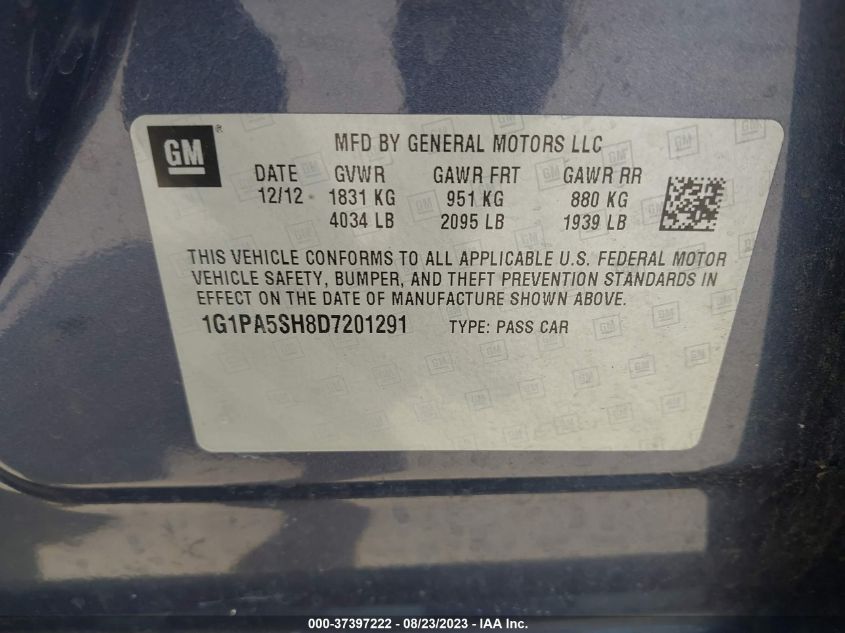 2013 CHEVROLET CRUZE LS - 1G1PA5SH8D7201291