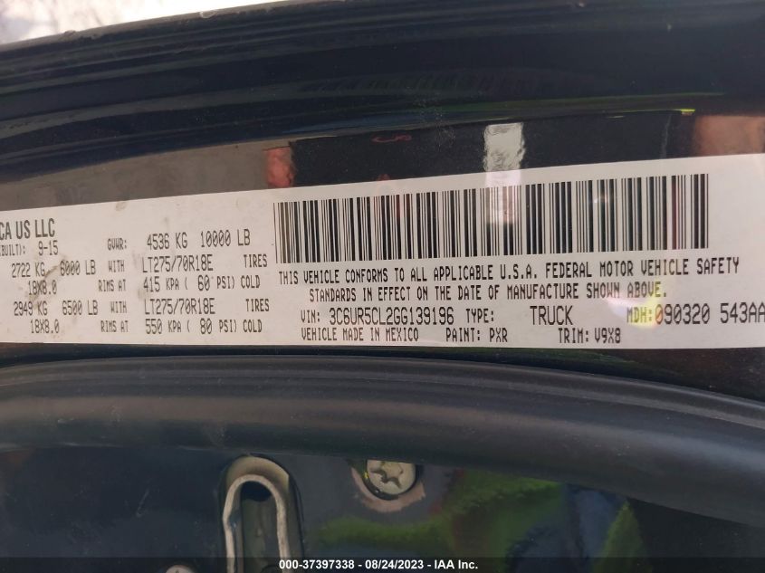 2016 RAM 2500 TRADESMAN - 3C6UR5CL2GG139196