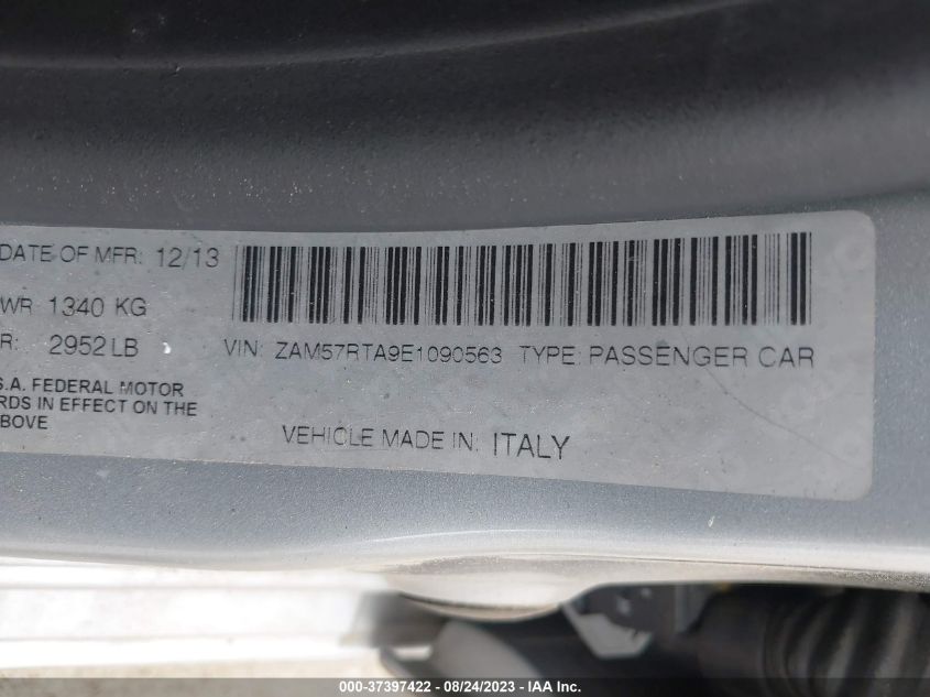 2014 MASERATI GHIBLI S Q4 ZAM57RTA9E1090563