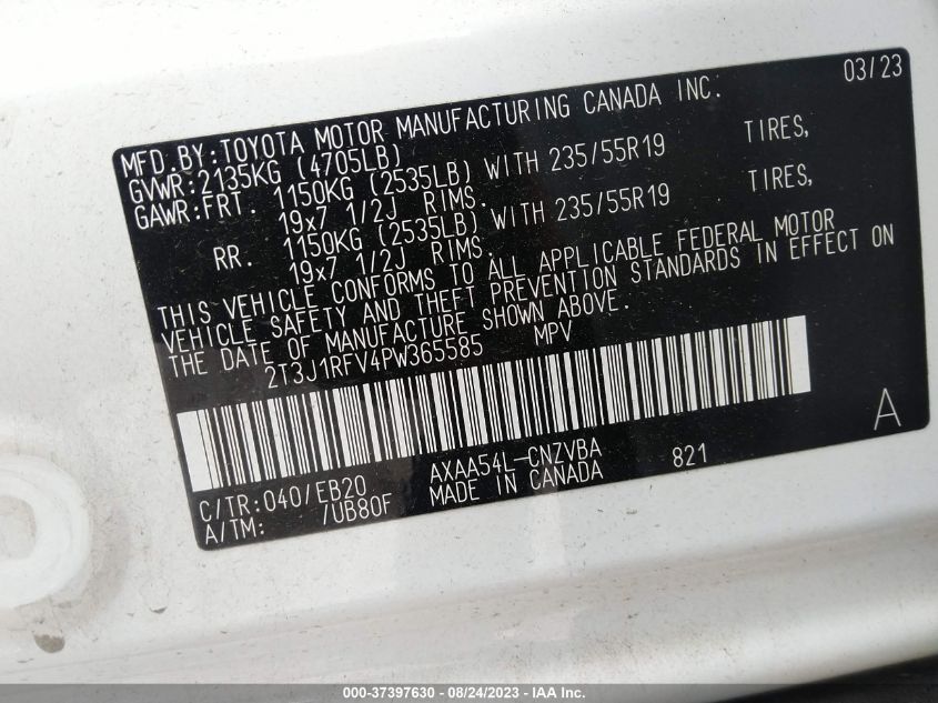 2023 TOYOTA RAV4 ADVENTURE - 2T3J1RFV4PW365585