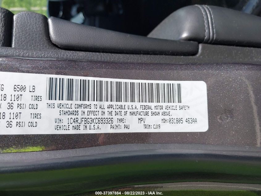 2019 JEEP GRAND CHEROKEE LIMITED - 1C4RJFBG3KC693326