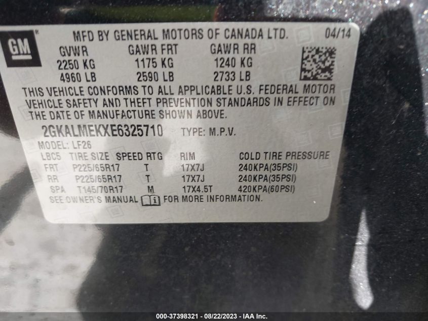 2014 GMC TERRAIN SLE - 2GKALMEKXE6325710
