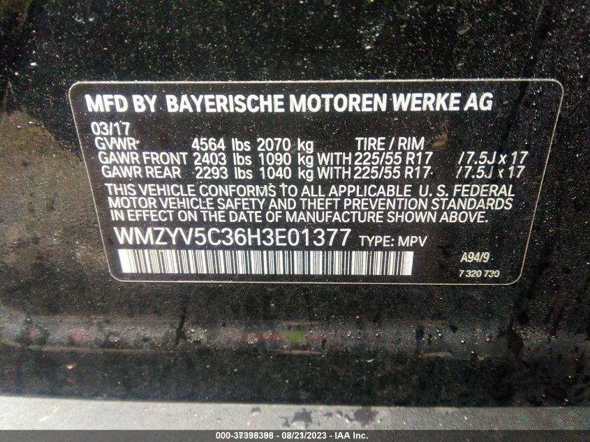 2017 MINI COUNTRYMAN COOPER - WMZYV5C36H3E01377