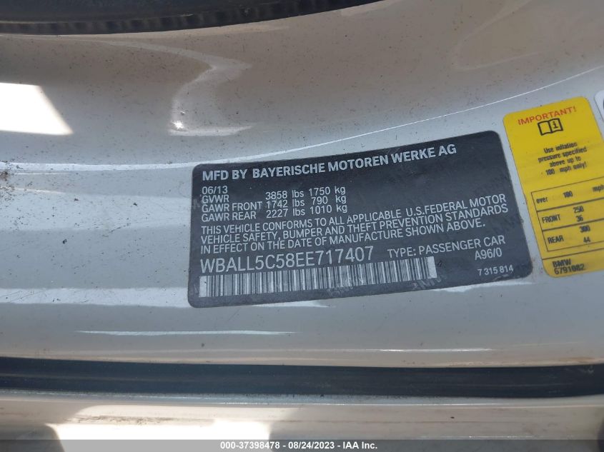 2014 BMW Z4 SDRIVE28I WBALL5C58EE717407