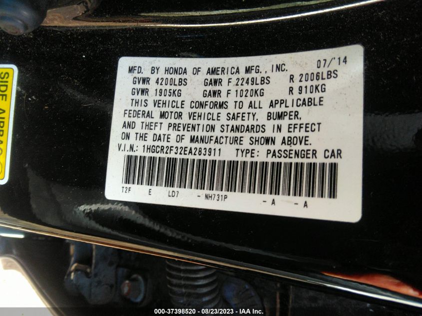 2014 HONDA ACCORD SEDAN LX - 1HGCR2F32EA283911