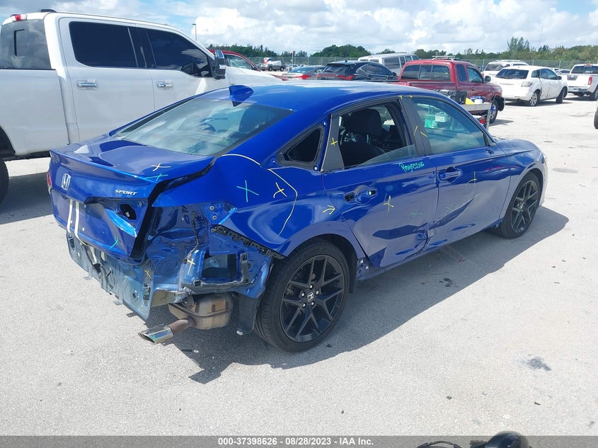 VIN 2HGFE2F56NH553489 2022 HONDA CIVIC SEDAN SPORT