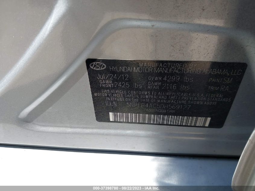 2013 HYUNDAI SONATA GLS - 5NPEB4AC5DH569127