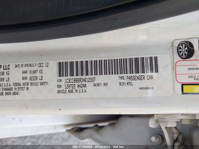 2013 CHRYSLER 200 TOURING - 1C3CCBBB9DN612337