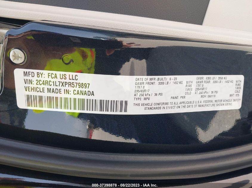 2023 CHRYSLER PACIFICA HYBRID TOURING L - 2C4RC1L7XPR579897