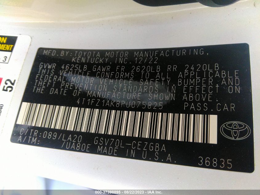 2023 TOYOTA CAMRY XLE V6 - 4T1FZ1AK8PU075825