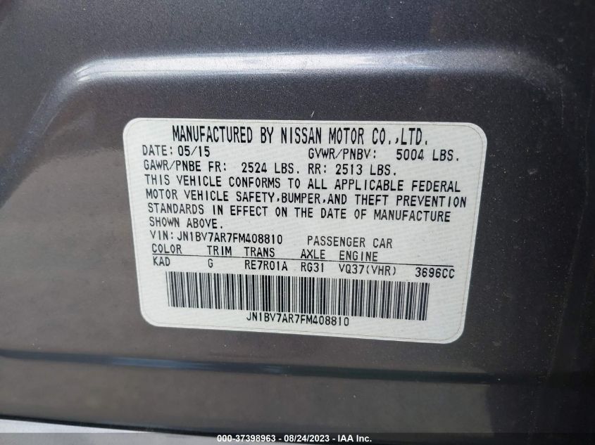 2015 INFINITI Q50 PREMIUM - JN1BV7AR7FM408810