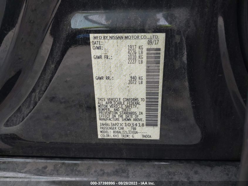 2018 NISSAN ALTIMA 2.5 SV - 1N4AL3AP2JC103418