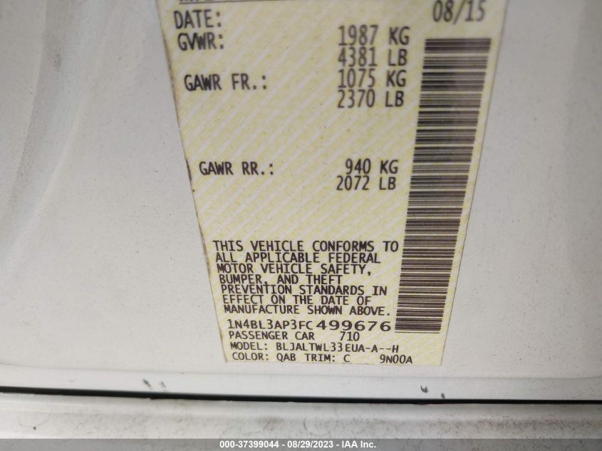 2015 NISSAN ALTIMA 3.5S/3.5SV/3.5SL - 1N4BL3AP3FC499676