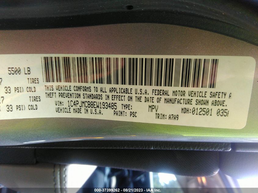 2014 JEEP CHEROKEE LATITUDE - 1C4PJMCB8EW193485