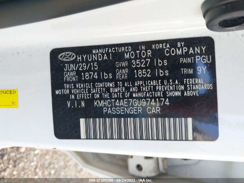 2016 HYUNDAI ACCENT SE - KMHCT4AE7GU974174