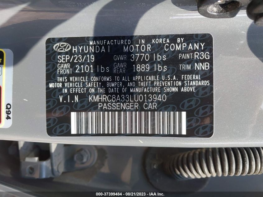 2020 HYUNDAI VENUE SEL - KMHRC8A33LU013940