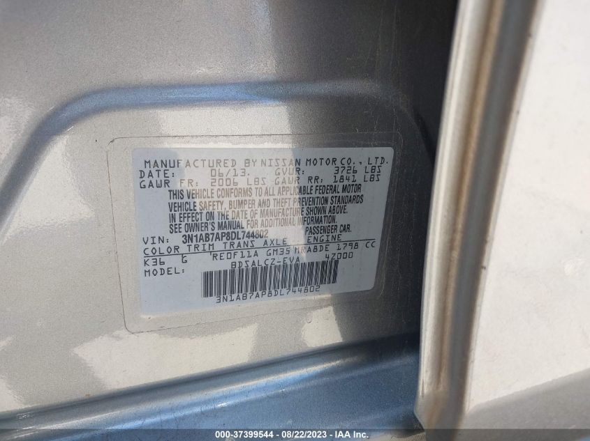 2013 NISSAN SENTRA S - 3N1AB7AP8DL744802