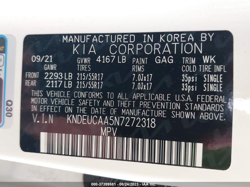 2022 KIA SELTOS S - KNDEUCAA5N7272318