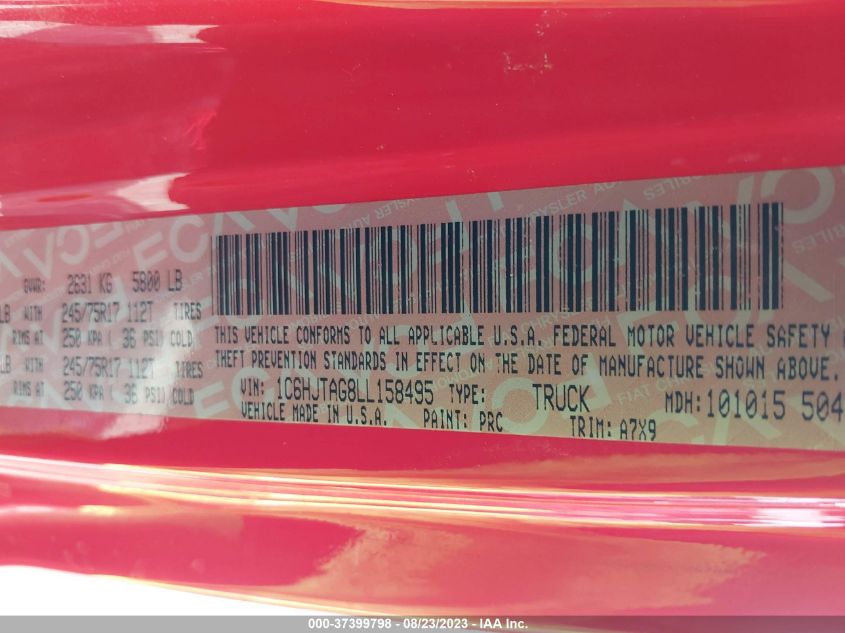 2020 JEEP GLADIATOR SPORT S - 1C6HJTAG8LL158495
