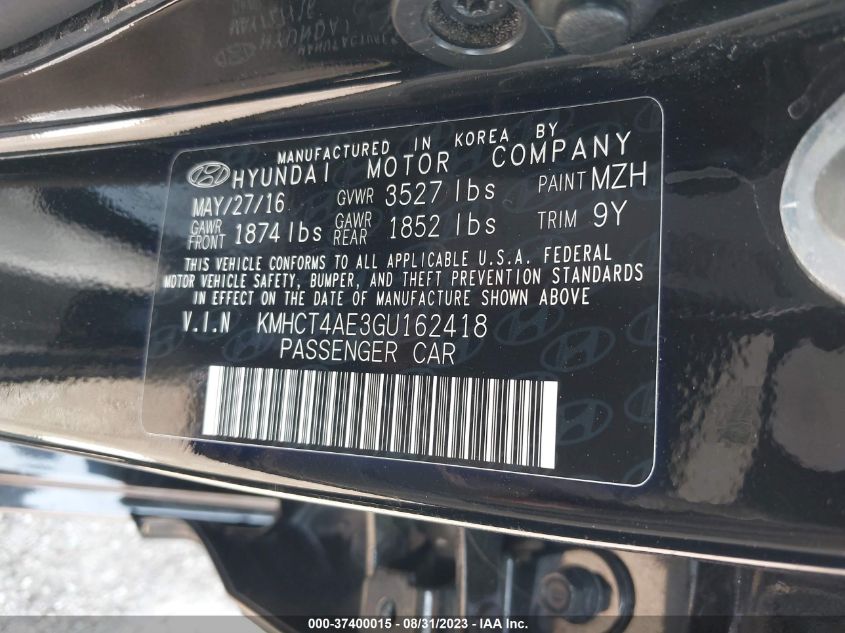 2016 HYUNDAI ACCENT SE - KMHCT4AE3GU162418
