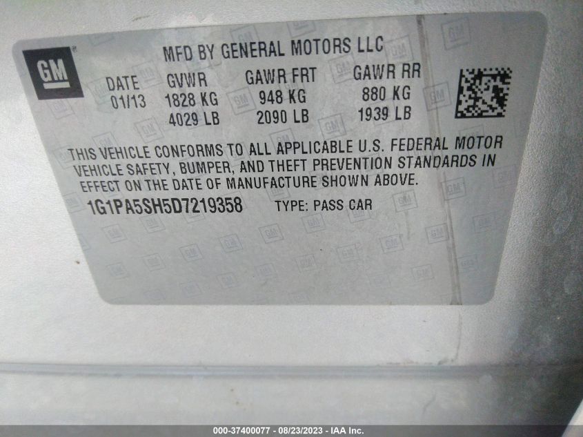 2013 CHEVROLET CRUZE LS - 1G1PA5SH5D7219358