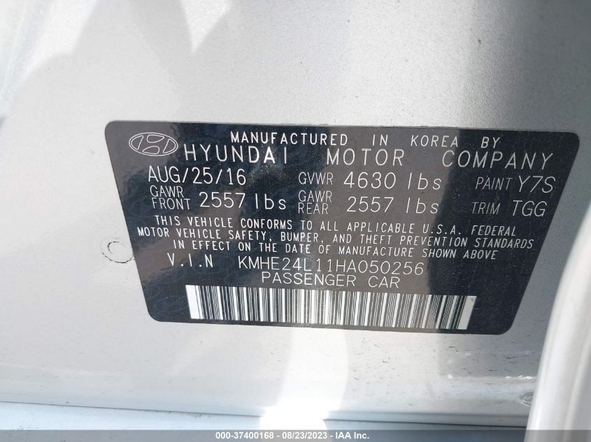 2017 HYUNDAI SONATA HYBRID SE - KMHE24L11HA050256