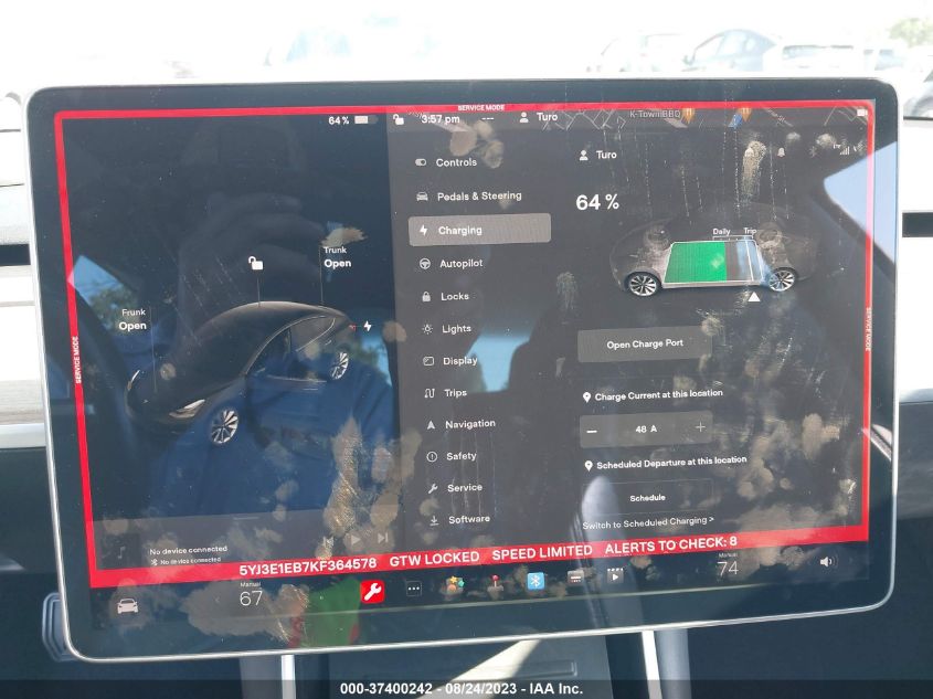 2019 TESLA MODEL 3 LONG RANGE/PERFORMANCE - 5YJ3E1EB7KF364578