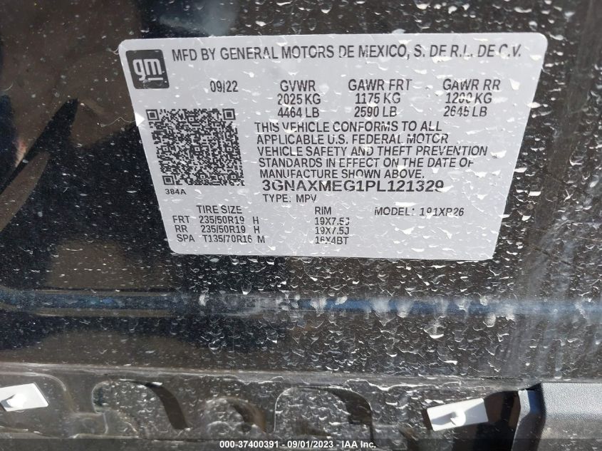 2023 CHEVROLET EQUINOX RS - 3GNAXMEG1PL121329