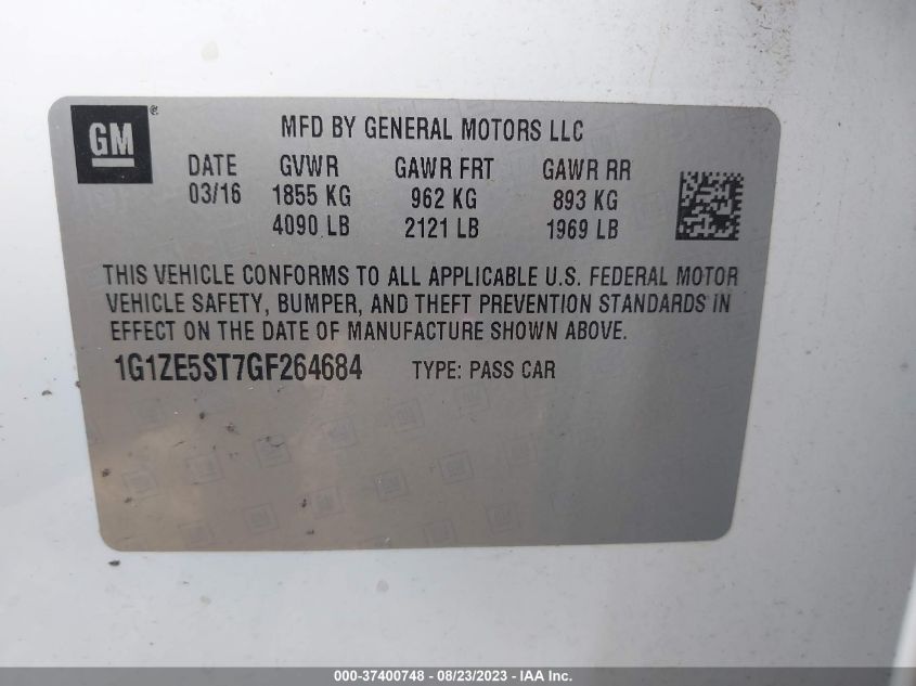 2016 CHEVROLET MALIBU LT - 1G1ZE5ST7GF264684