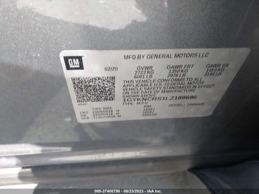 2020 CADILLAC XT5 PREMIUM LUXURY FWD - 1GYKNCRS1LZ189686