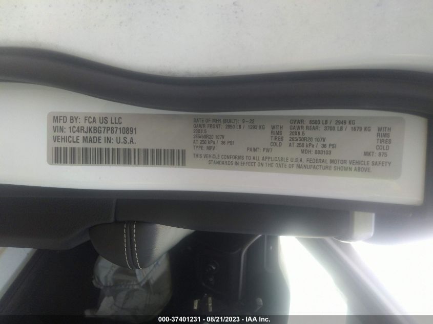 2023 JEEP GRAND CHEROKEE L LIMITED - 1C4RJKBG7P8710891