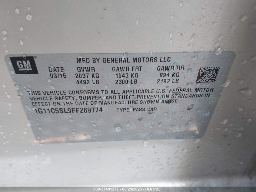 2015 CHEVROLET MALIBU LT - 1G11C5SL9FF269774