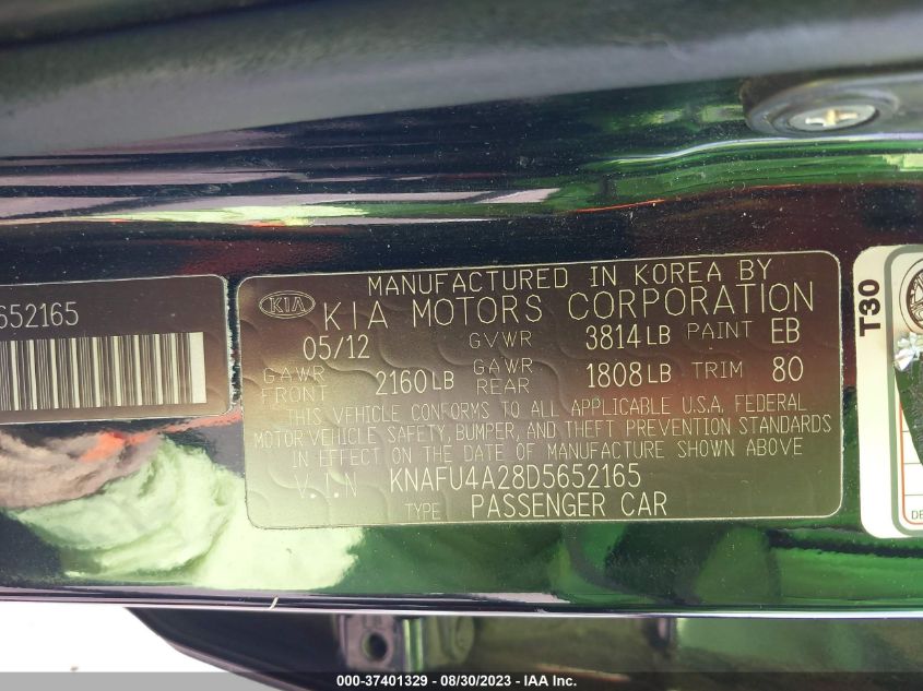 2013 KIA FORTE EX - KNAFU4A28D5652165