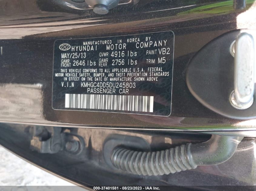 2013 HYUNDAI GENESIS 3.8L - KMHGC4DD5DU245803
