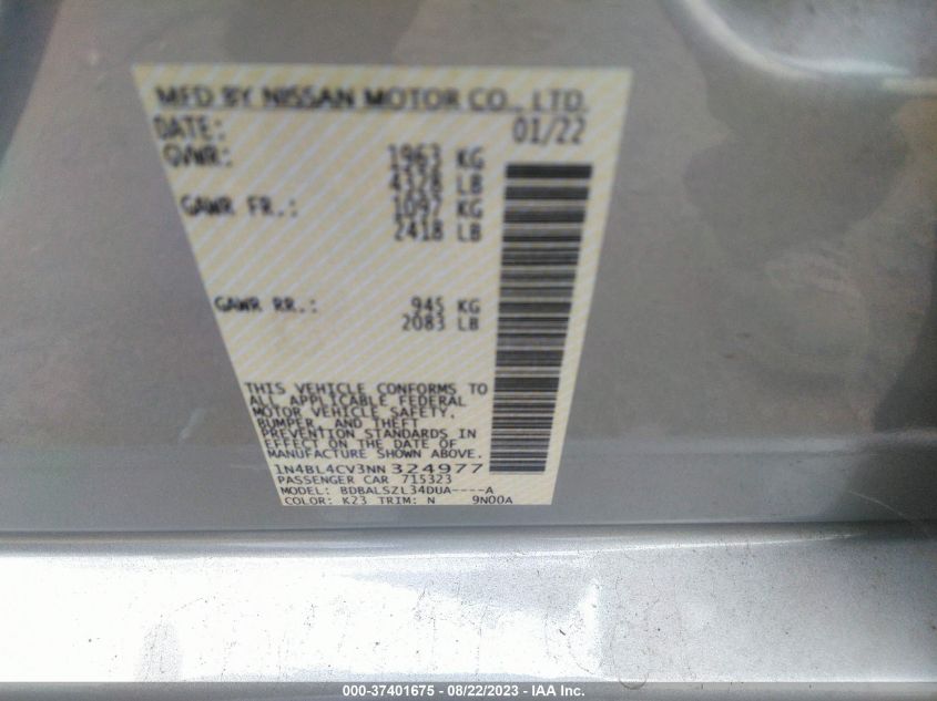 2022 NISSAN ALTIMA 2.5 SR - 1N4BL4CV3NN324977