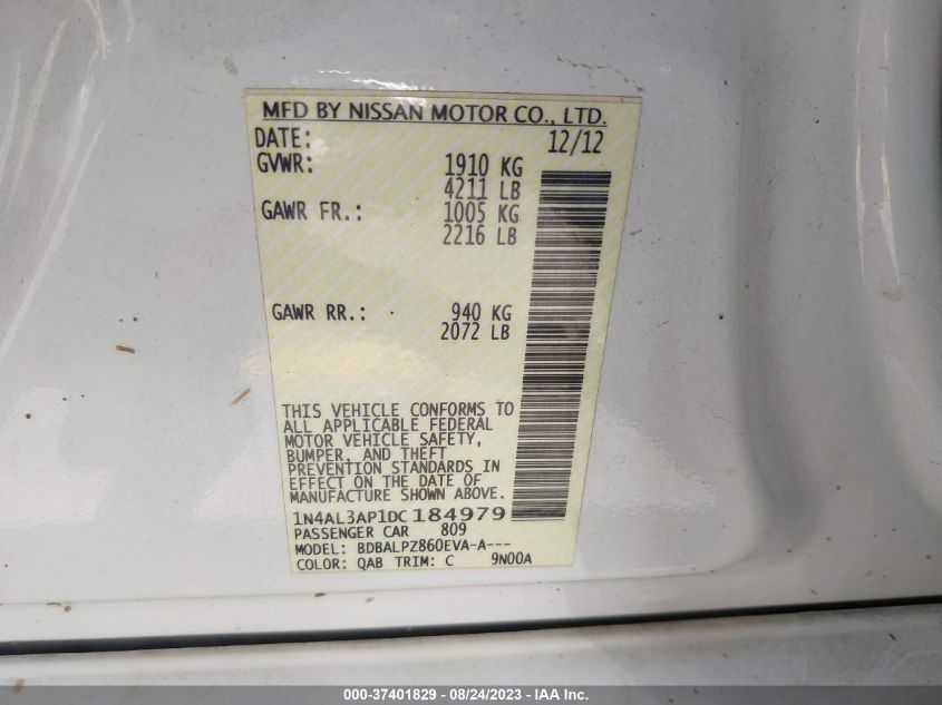2013 NISSAN ALTIMA 2.5 - 1N4AL3AP1DC184979