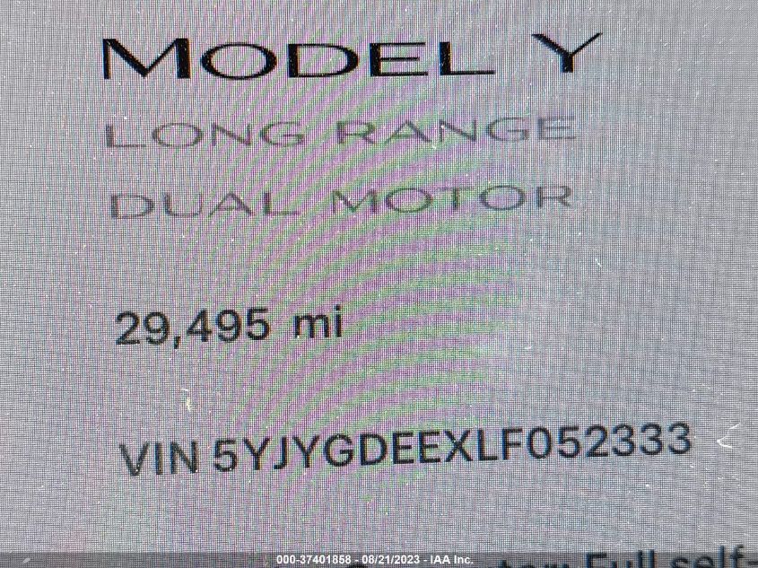 2020 TESLA MODEL Y LONG RANGE - 5YJYGDEEXLF052333