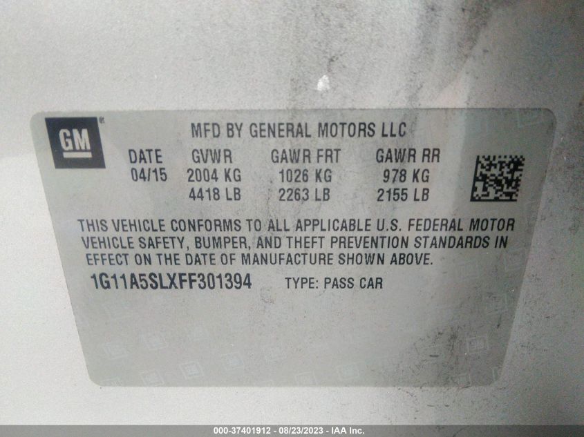 2015 CHEVROLET MALIBU LS - 1G11A5SLXFF301394