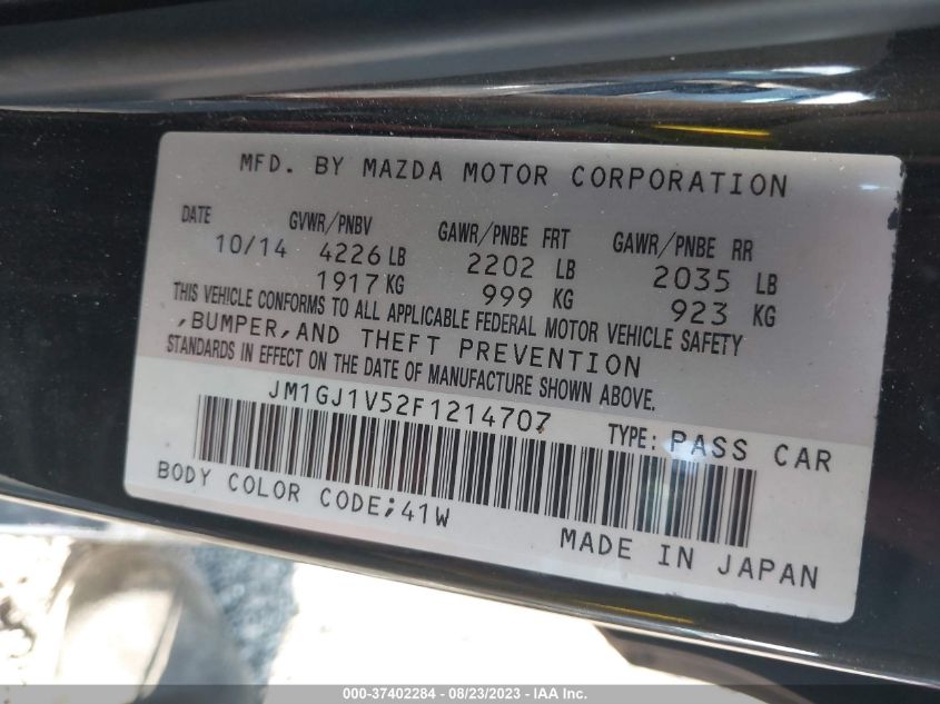 2015 MAZDA MAZDA6 I TOURING - JM1GJ1V52F1214707