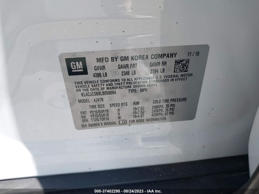 KL4CJCSB8LB058094 Buick Encore ESSENCE 9