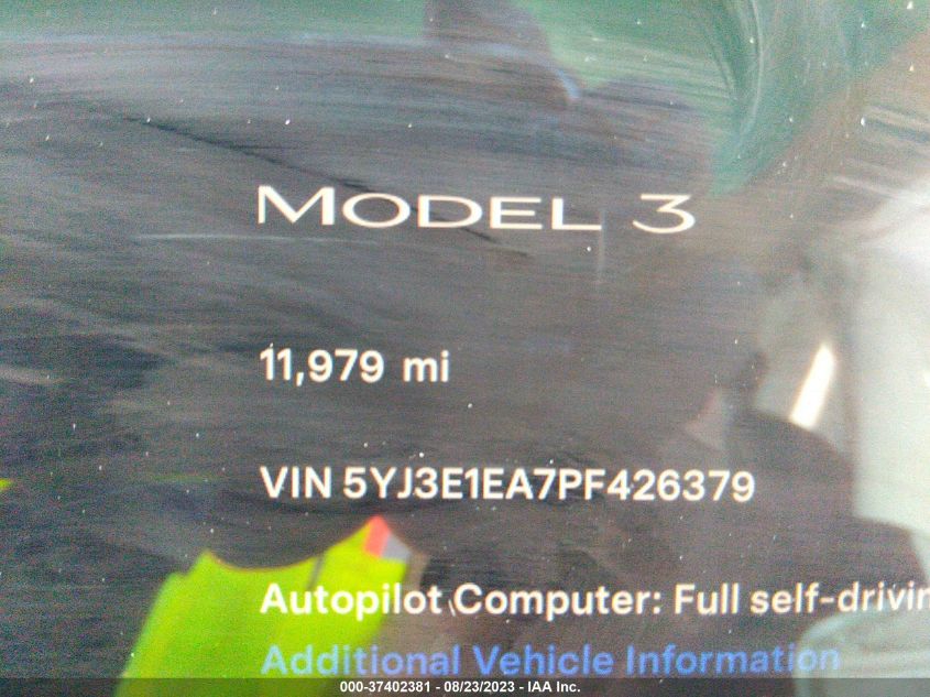 2023 TESLA MODEL 3 - 5YJ3E1EA7PF426379