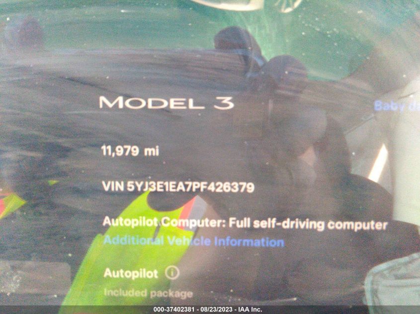 2023 TESLA MODEL 3 - 5YJ3E1EA7PF426379