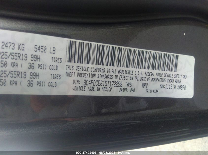2016 DODGE JOURNEY R/T - 3C4PDCEG1GT172299