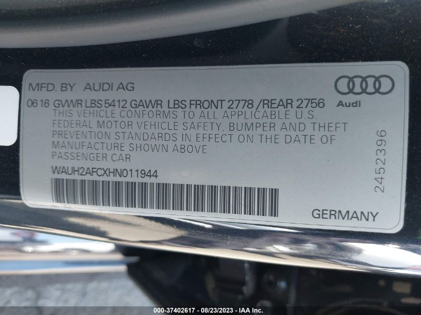 2017 AUDI A6 PRESTIGE - WAUH2AFCXHN011944